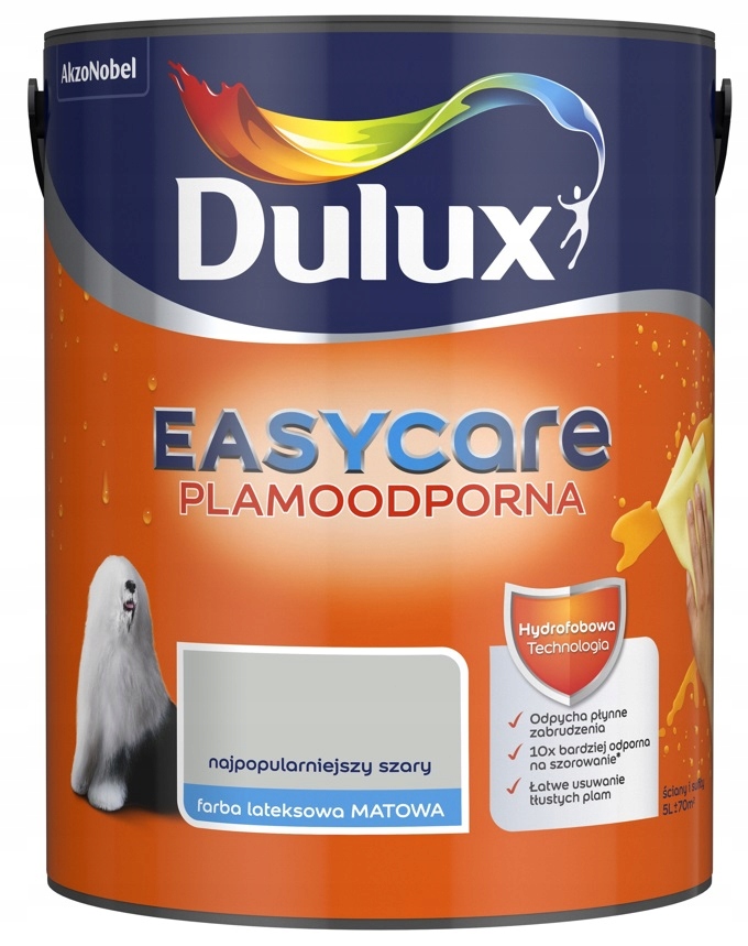 

Farba Dulux Easycare- najpopularniejszy szary, 5l