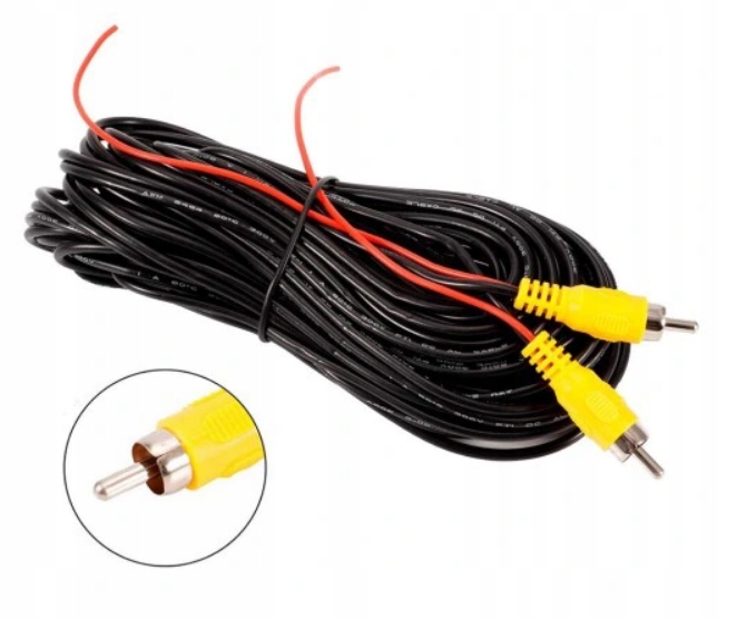 

Kabel 15 Metrów Do Kamery Cofania Chinch Video Rca