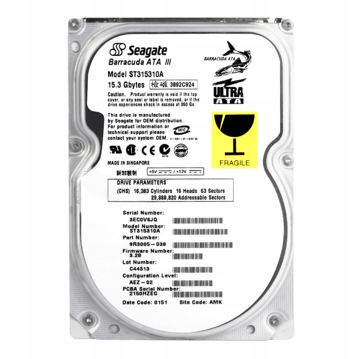 Seagate 15,3GB 7,2K 2MB Ata 3,5''