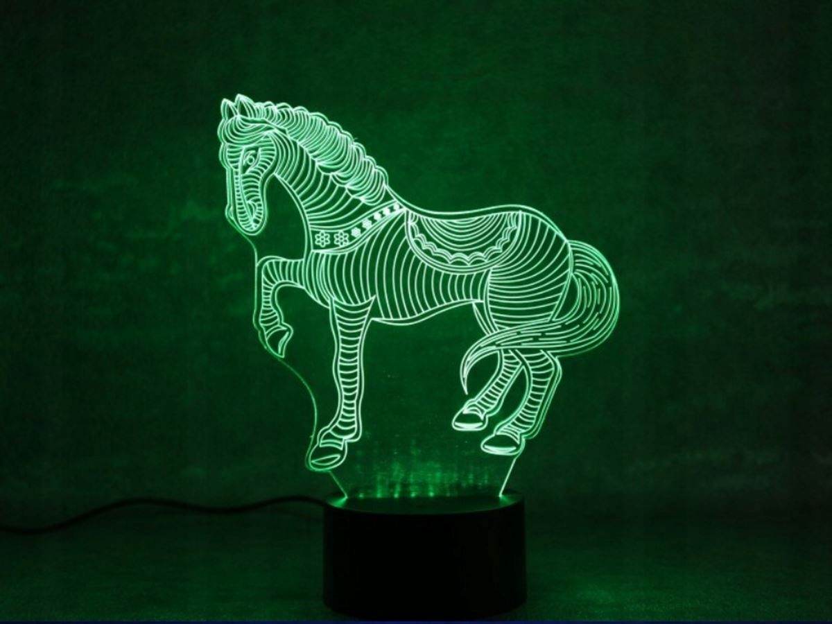 LAMPKA NOCNA 3D KOŃ PILOT PREZENT Marka inna