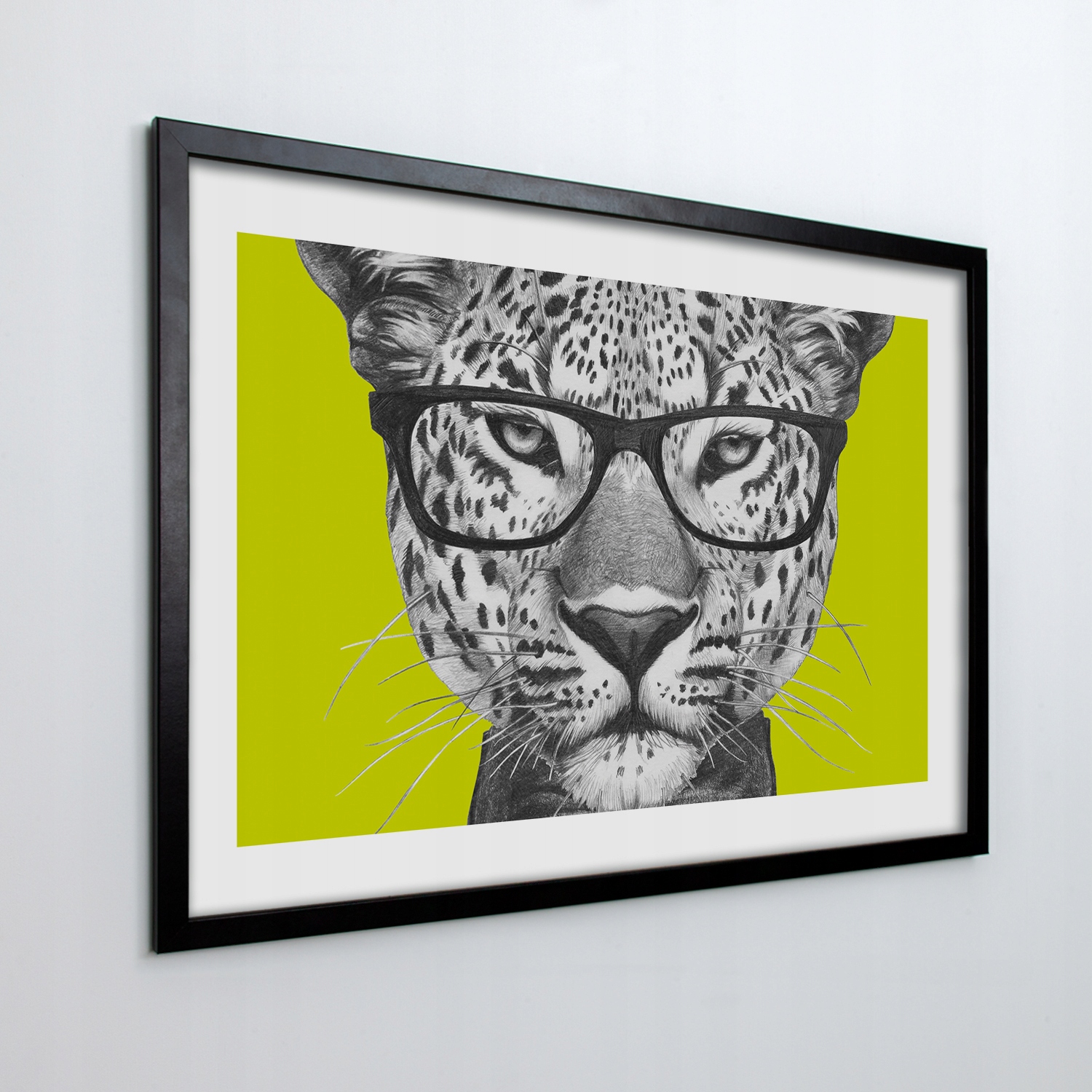 Obraz v rámu na zeď Leopard brýle 70x50 cm