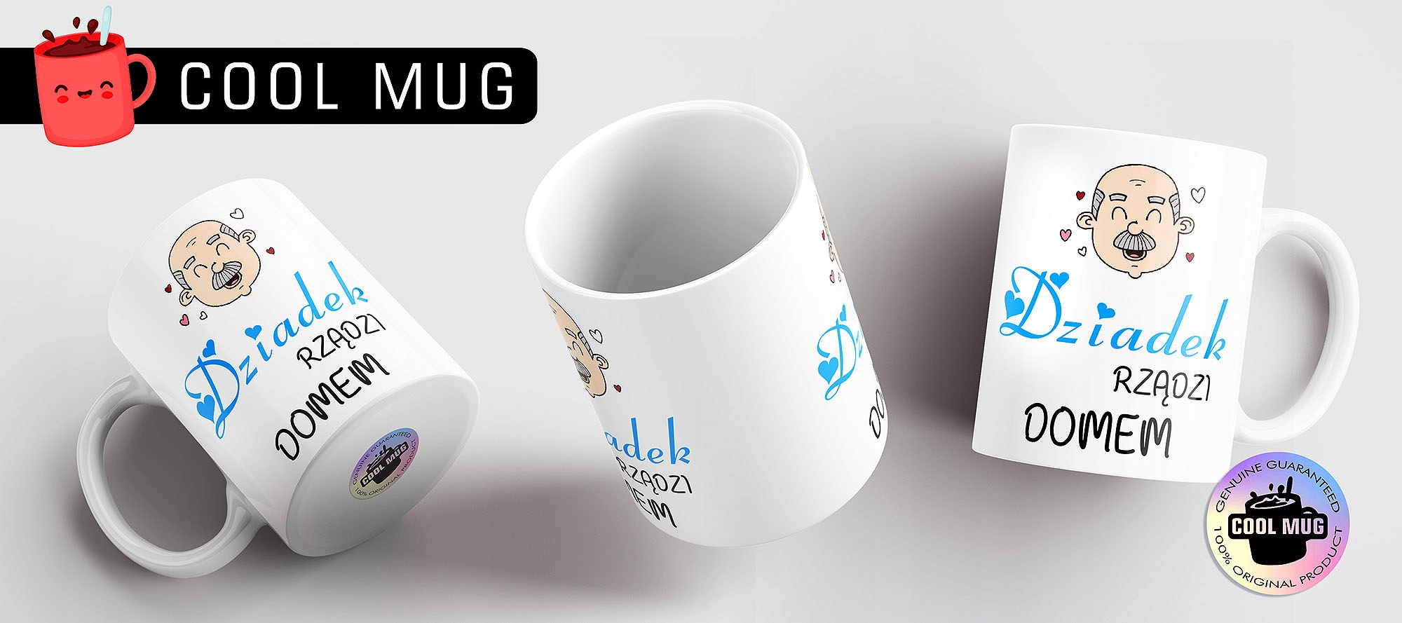 KUBEK NA DZIEŃ DZIADKA DZIADEK RZĄDZI DOMEM PREZENT UPOMINEK JAKOŚĆ Marka inna