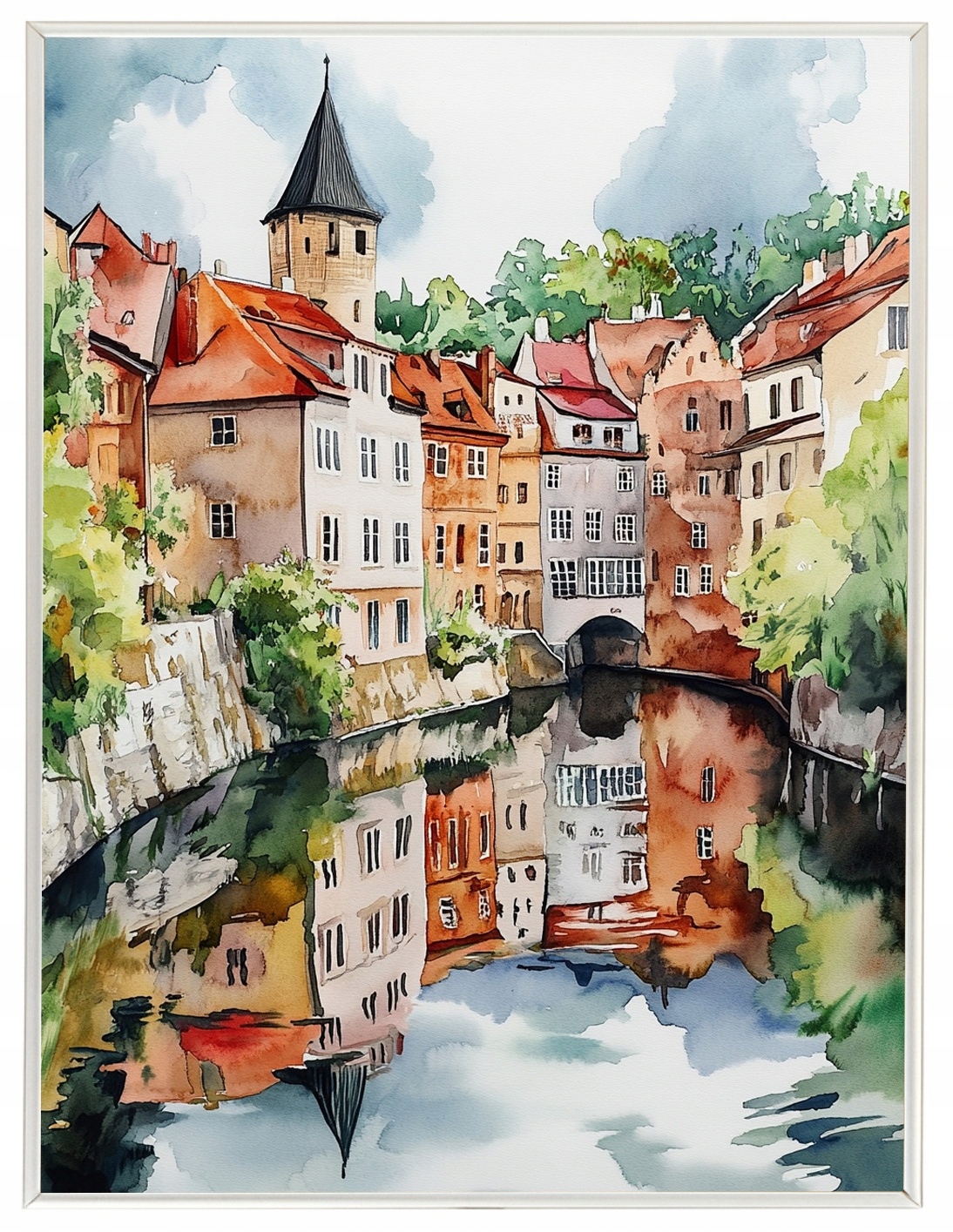 Plakát Rámeček Aluminium Město Český Krumlov Staroměstská Památka Kanál 60x80