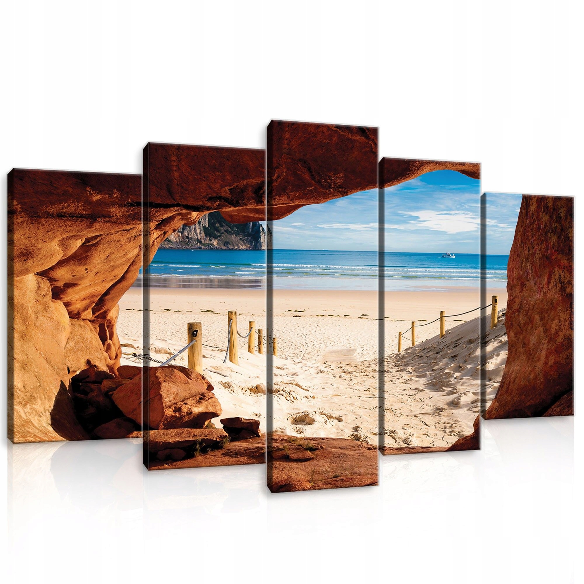 Obraz 100x60 Mořská krajina pláž skály moře nebe léto slunce příroda