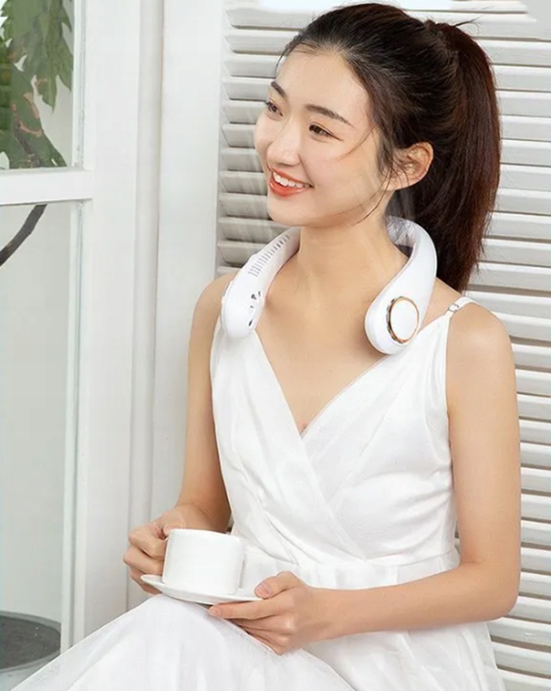 WIATRAK NA SZYJE USB WENTYLATOR PRZENOŚNY 2000mAh Model WIATRAK NA SZYJE