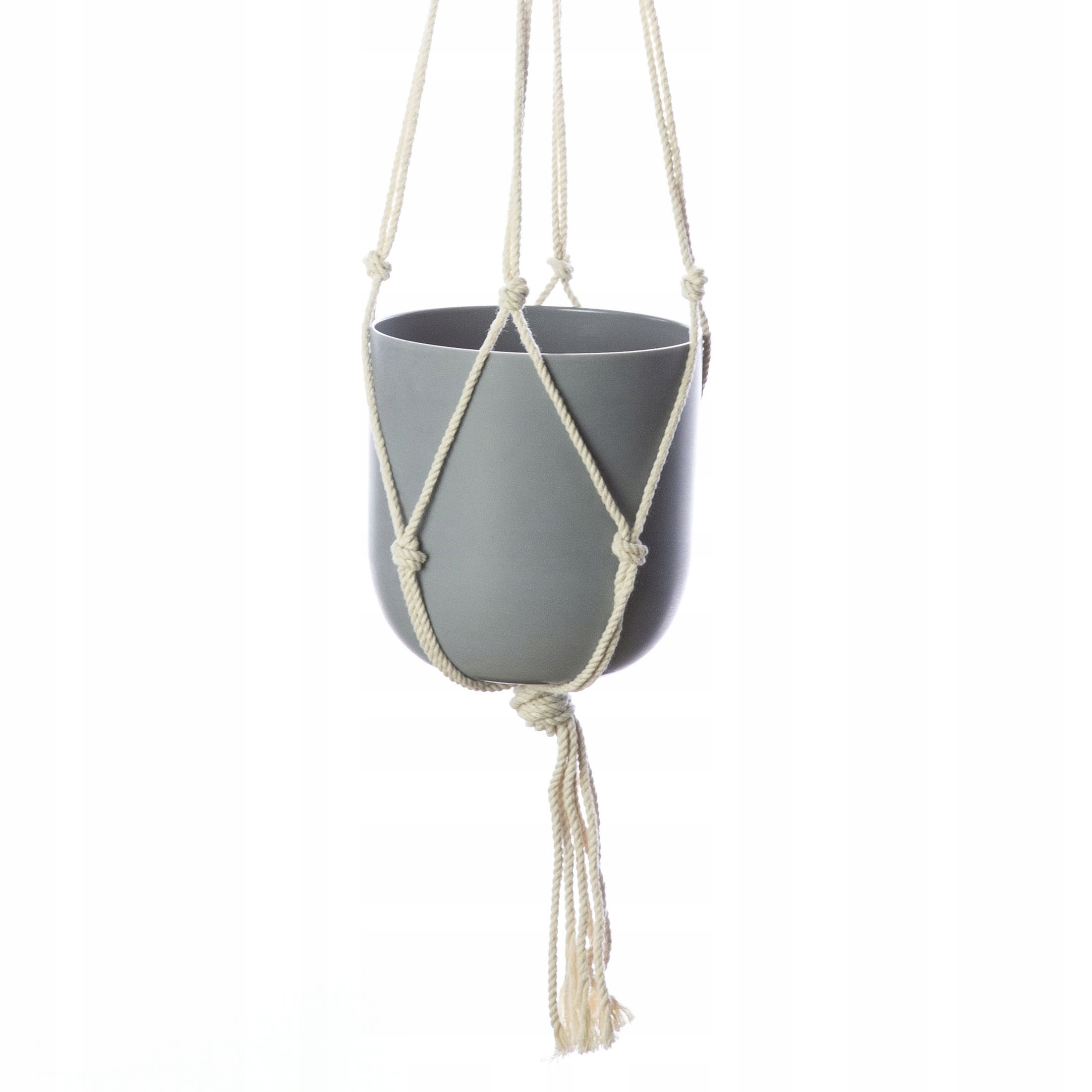 

Osłonka Ø13 cm Wisząca doniczka Makrama szara