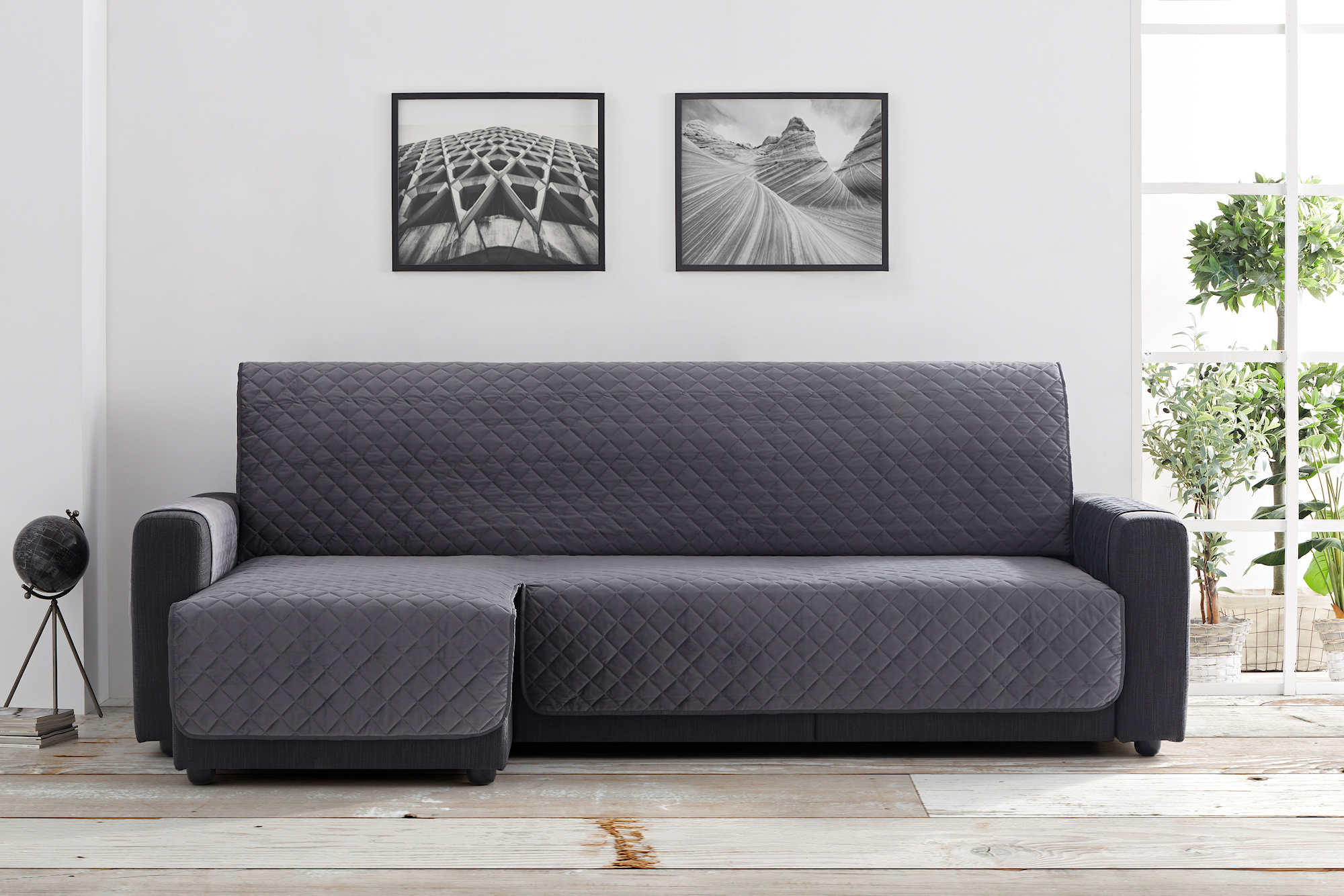 Narzuta na kanapę welur na sofę narożnik ochraniacz pikowany 200 cm lewy