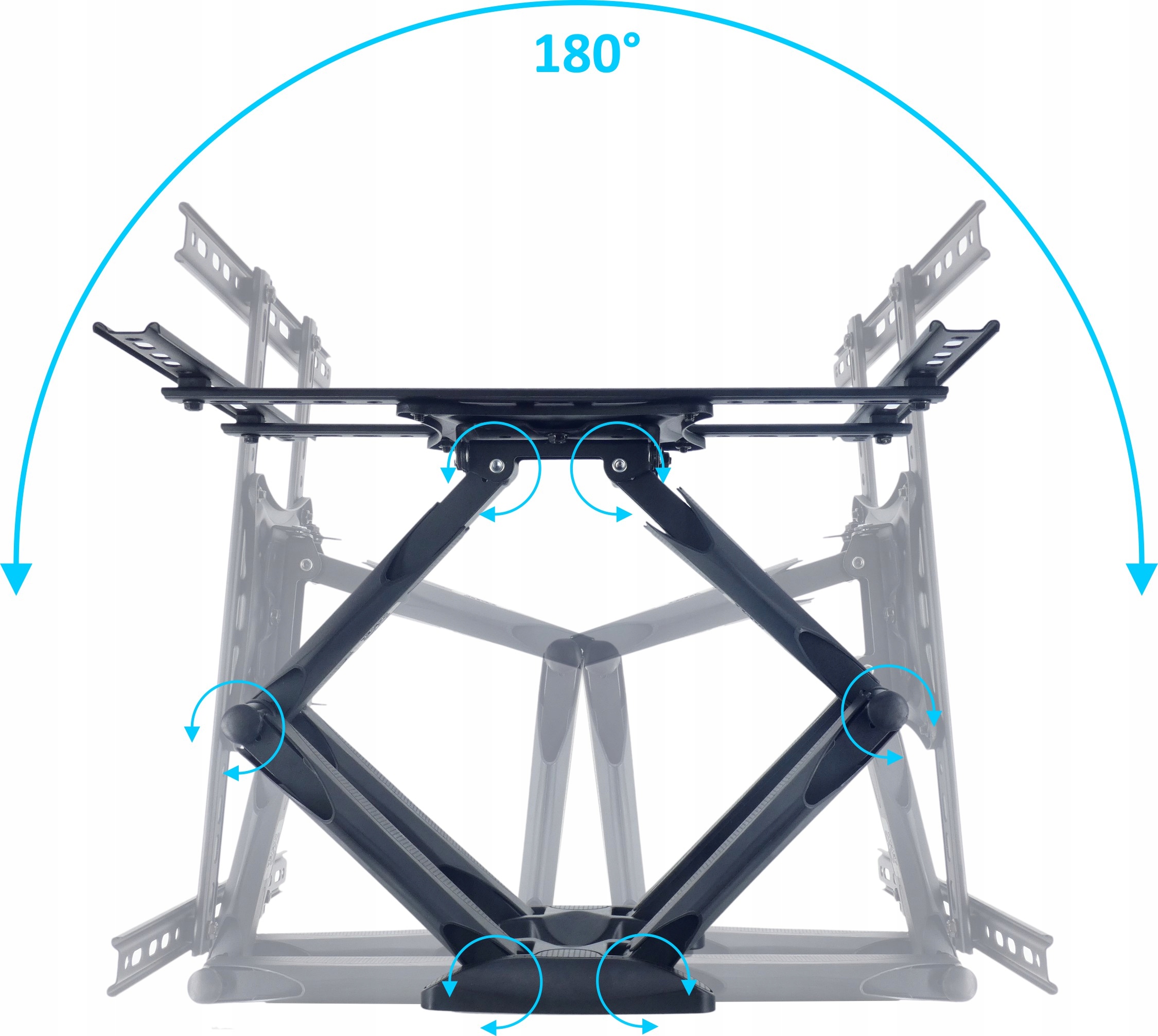 MOCNY OBROTOWY UCHYLNY UCHWYT SLIM DO TELEWIZORA TV 32-70 CALE VESA Model M6