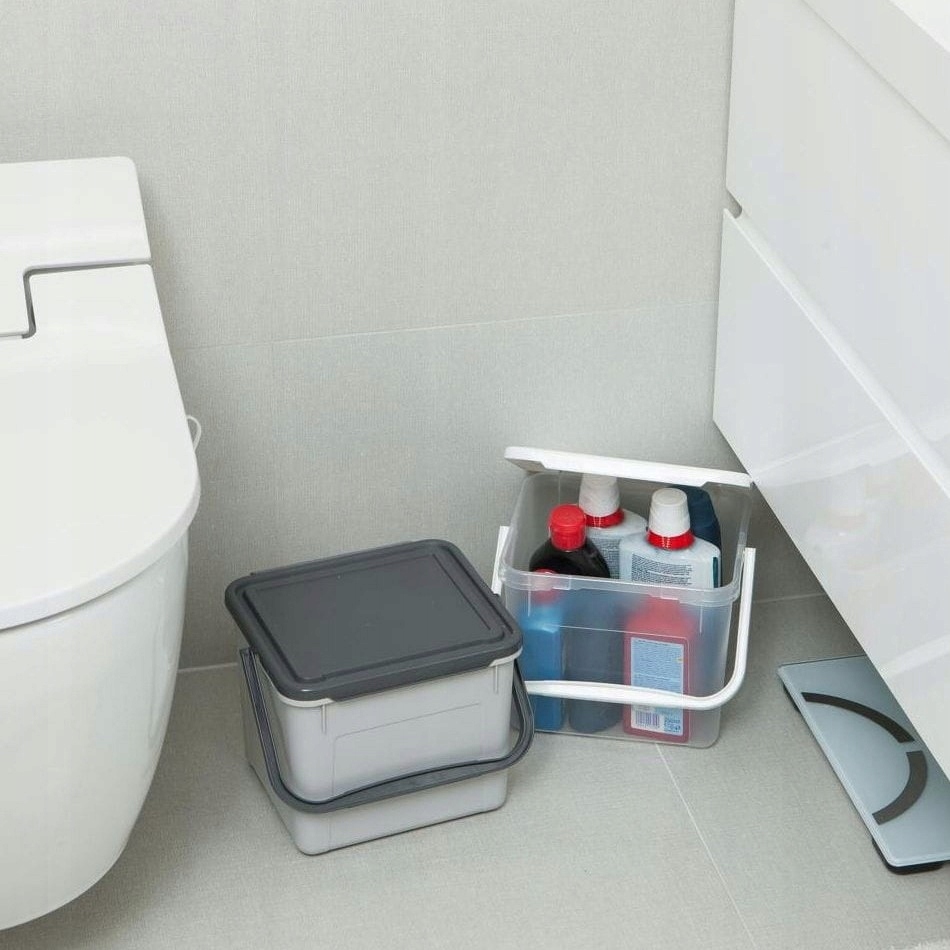 Pojemnik Koszyk na proszek kapsułki detergenty Rotho 4,5 l Szary Linia 1