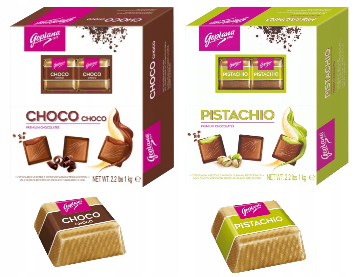 Czekoladki z Klasą pistacja Pistacjowym czekoladowym Solidarność 2 x 1 kg