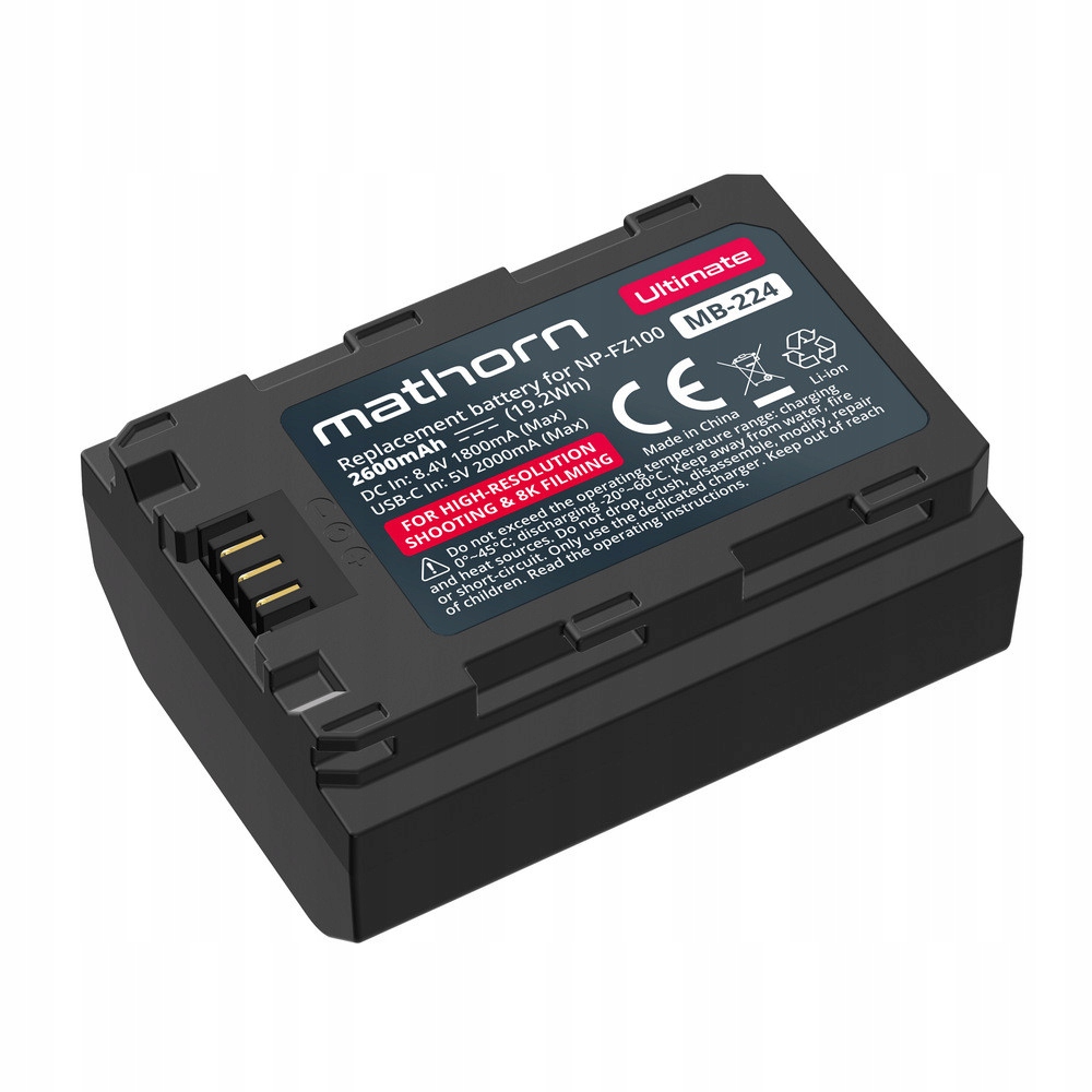 Akumulator Mathorn MB-224 Ultimate 2600mAh Usb-c do NP-FZ100