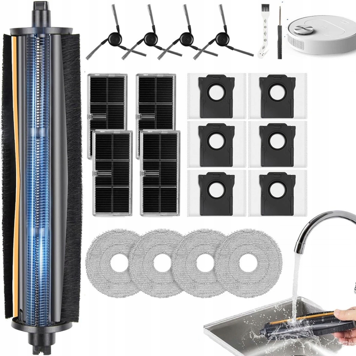 Zestaw do Dreame X40 Ultra Mova P50 Pro Ultra worki, szczotki mopy filtry
