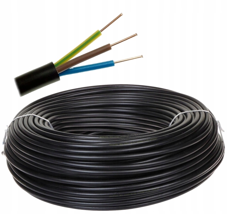 Przewód Ziemny Yky 3x1,5 50 Metrów Kabel Miedziany