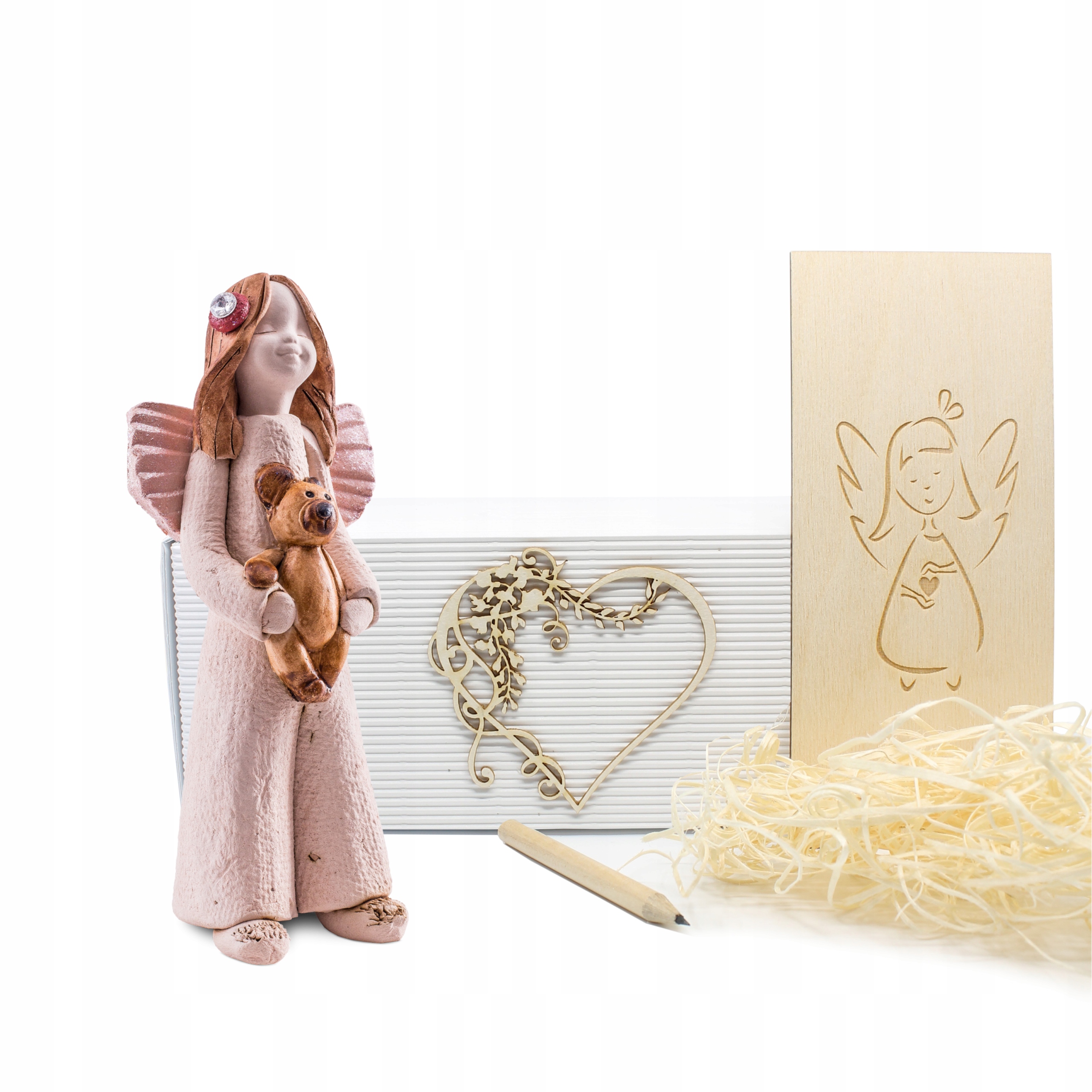 ANIOŁEK ANIOŁ Stróż Figurka Swarovski Prezent Miś