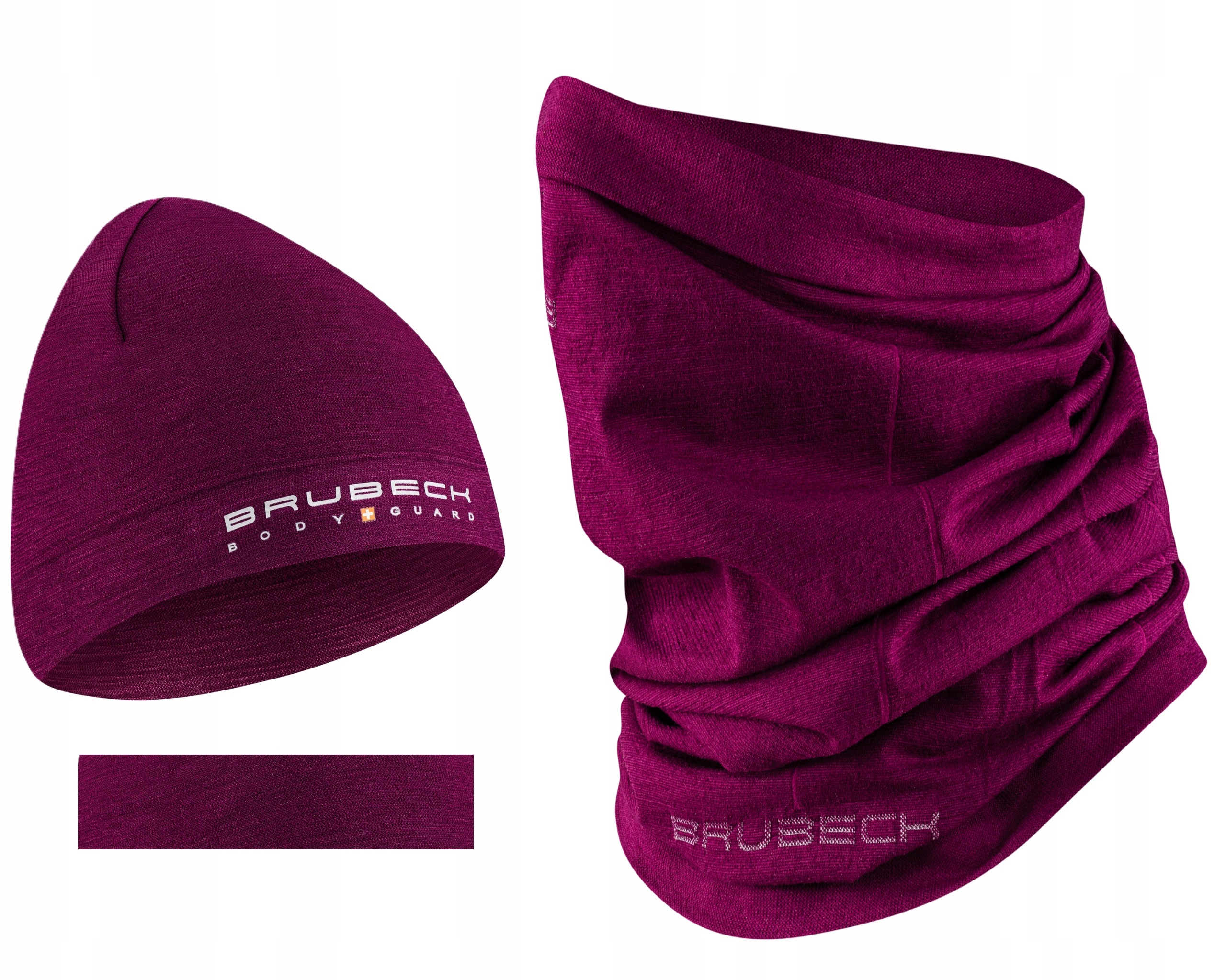 Zestaw Zimowy Czapka Merino Komin Wełniany Turystyczny Brubeck Wool S-m