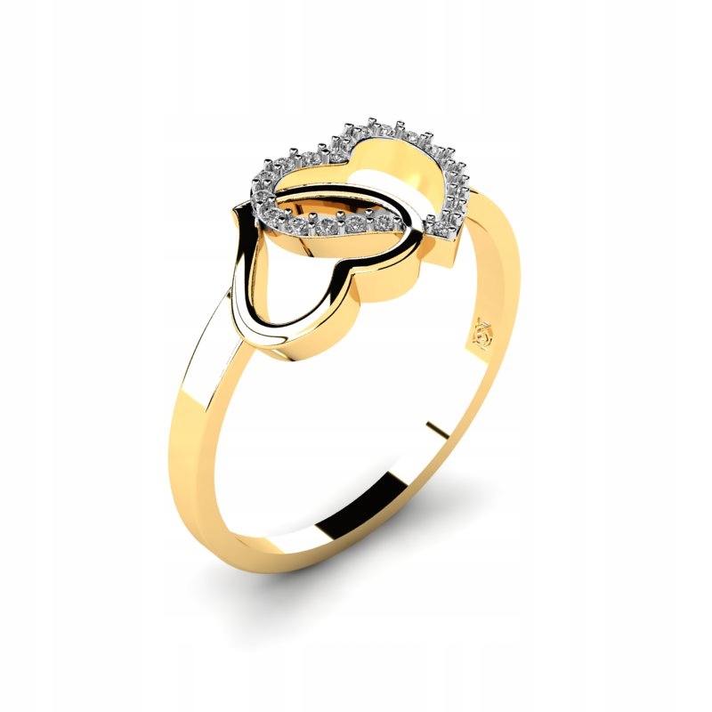 

Pierścionek Złoty Serca Z Cyrkoniami Na Zaręczyny