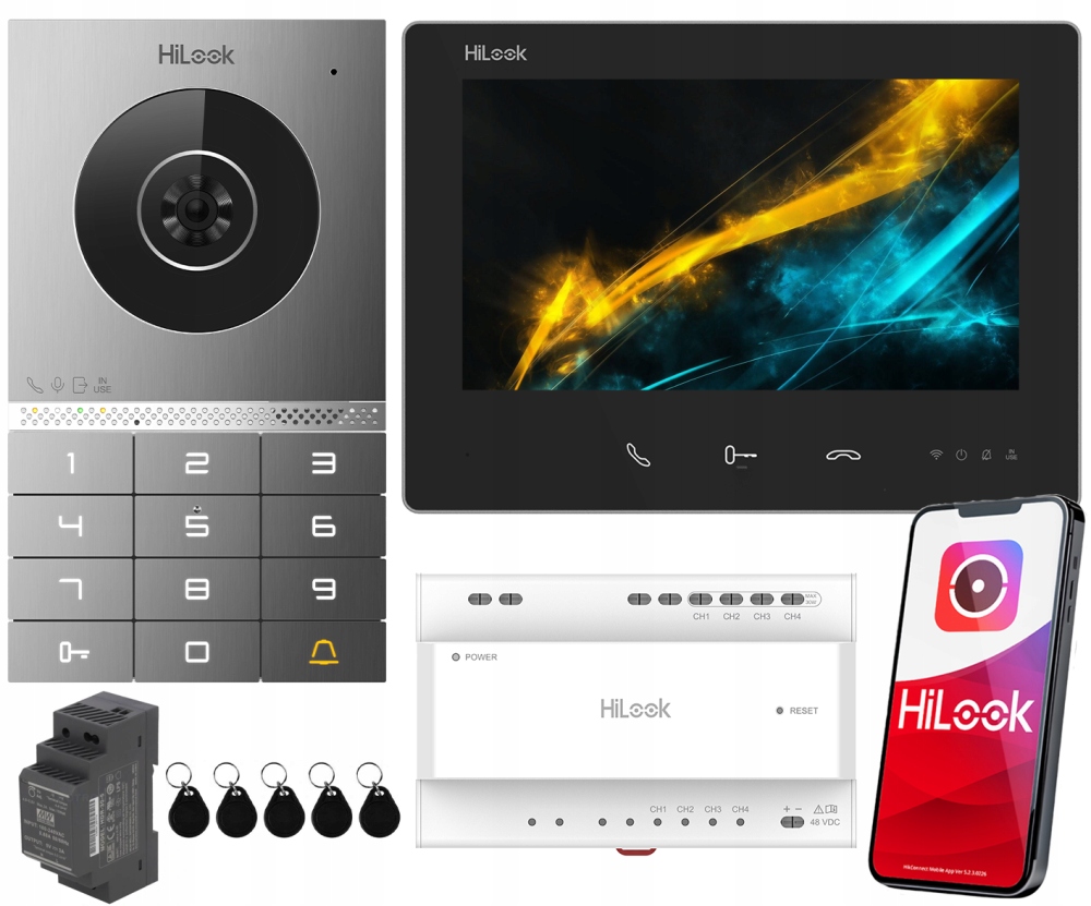 Domofon Video WiFi HD-VI-02-K 2-žilový HiLook Hikvision Kód Pin Čítačka