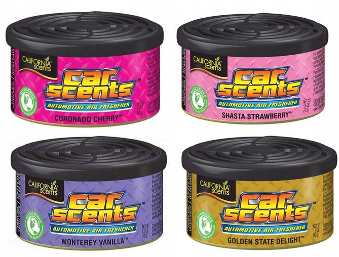 California Car Scents MIX Zapachów Cherry, Strawberry, Vanilla,golden State