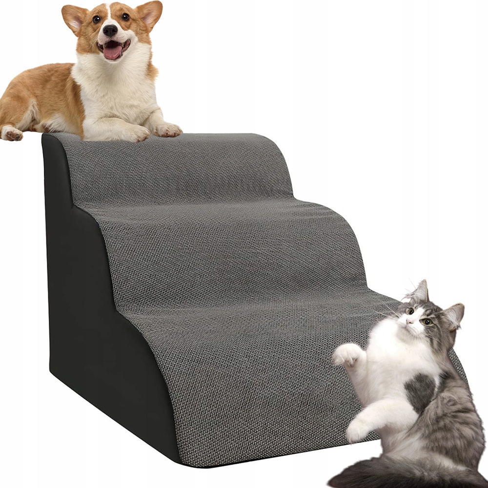 Levně Schody Schůdky Pro Psa A Kočku Rampa Plošina 3 Stupně 40 CM Stabilní Antislip