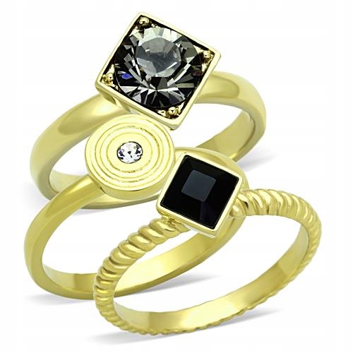 Prstýnek Black Eye 3 ks Swarovski El 14 15