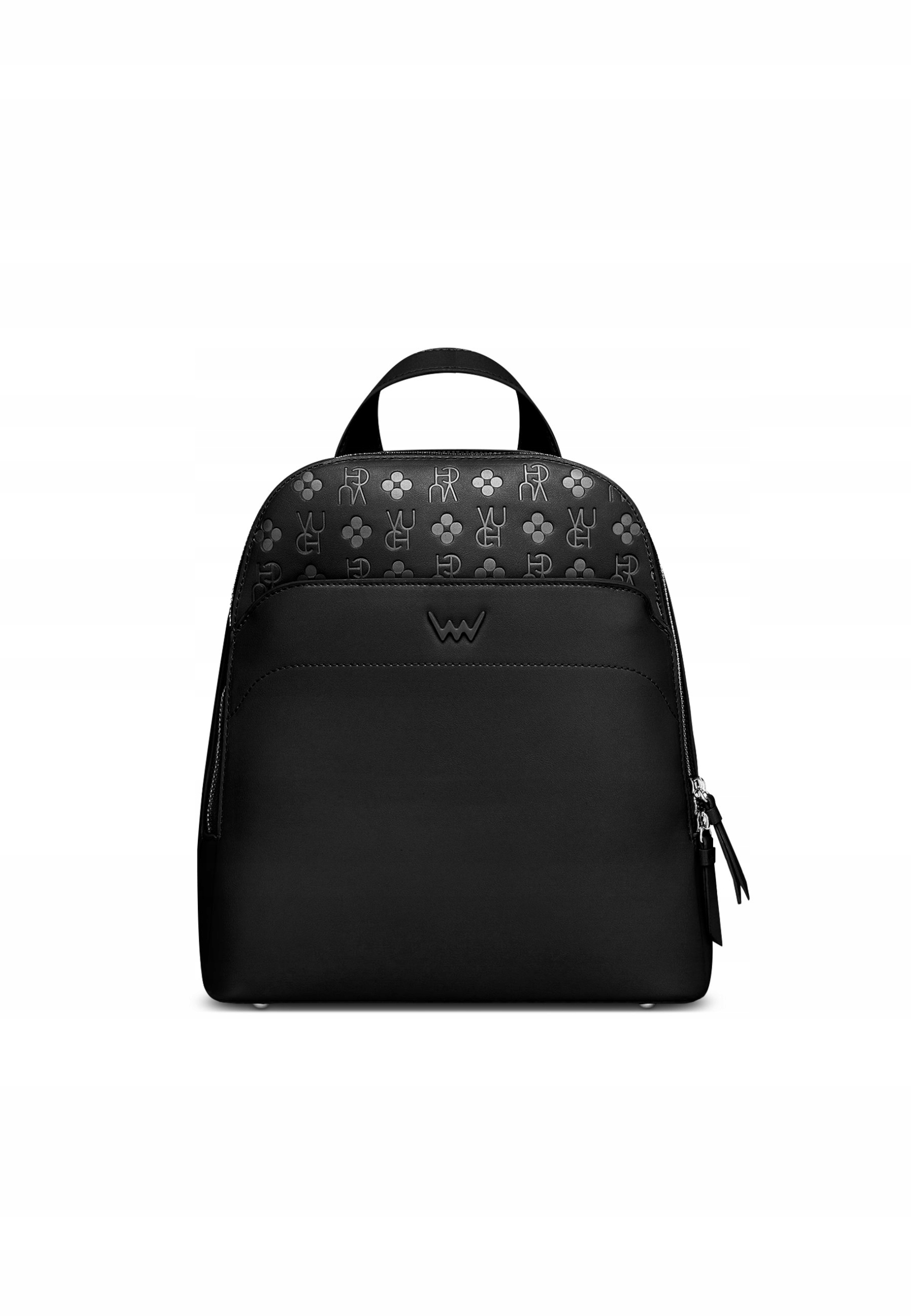 Dámský batoh Vuch Filipa Mn černý koženkový 9 l monogram