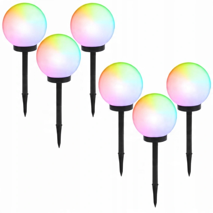 

Zestaw 6 Sztuk Lampa Solarna Ogrodowa Led Rgb 10CM