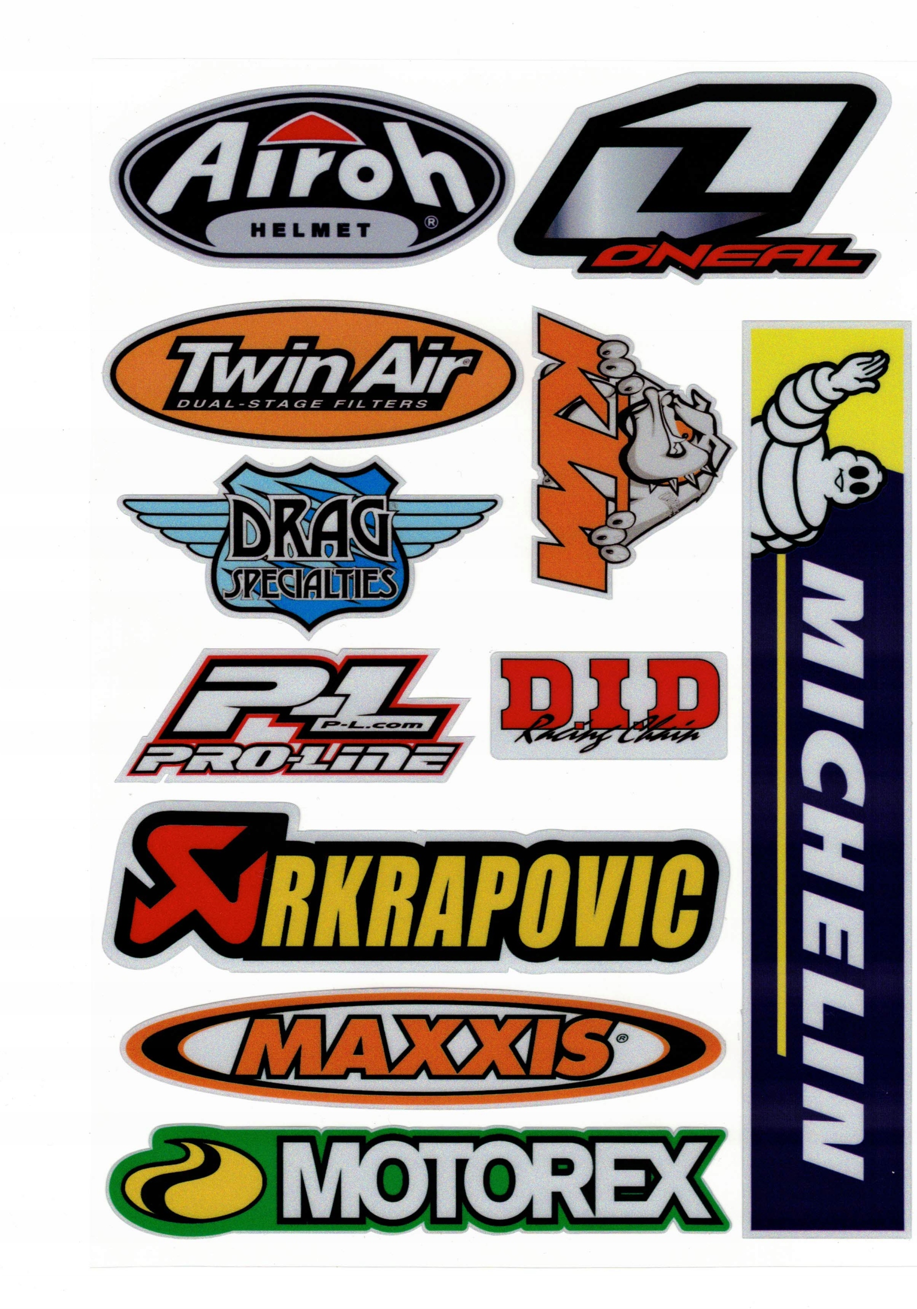 

Naklejki Na Motor Motocykl Ktm Airoh Michelin