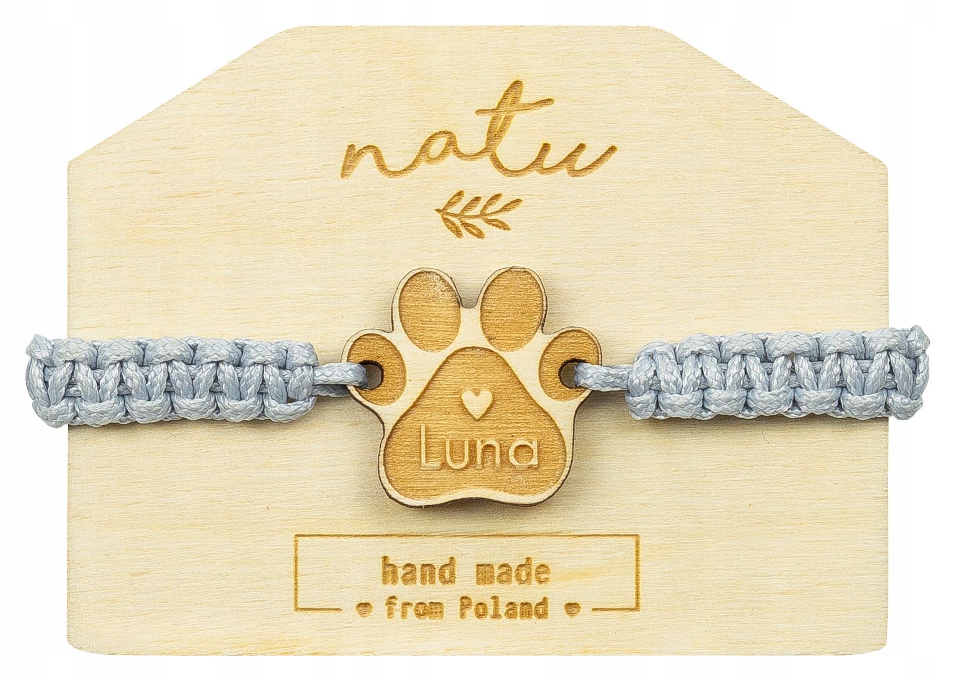 

Bransoletka z imieniem psa Natu grawer hand made