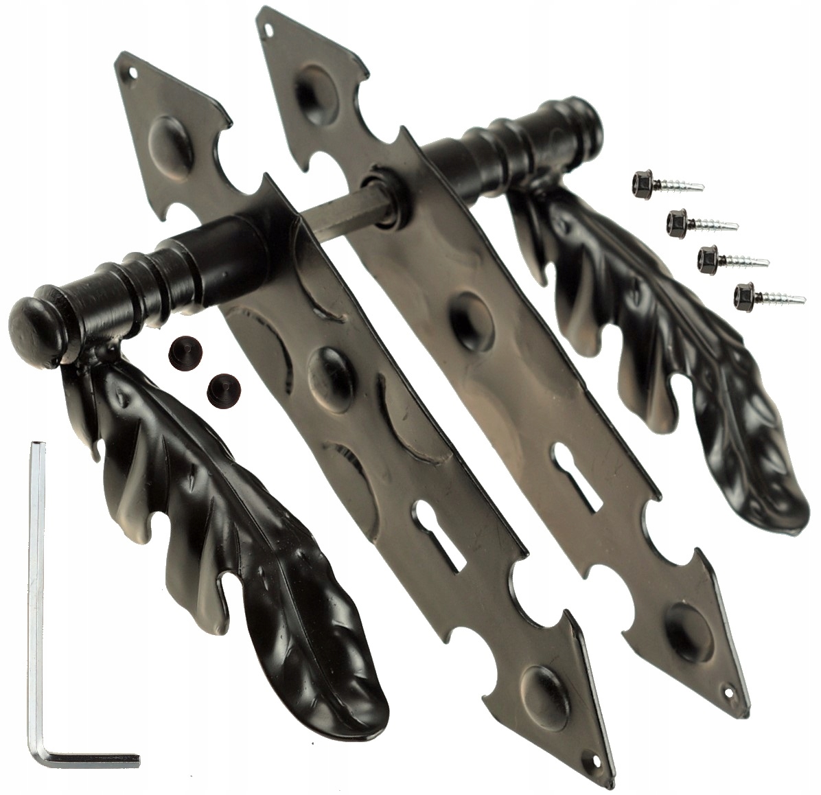 Klika List Pro Dveře Brány Kovaná 90 MM Klíč