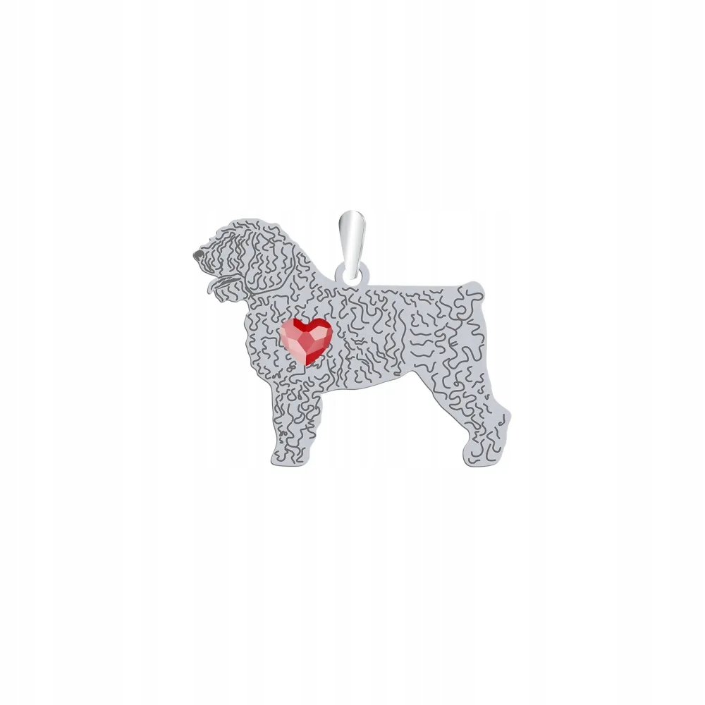 Stříbrný přívěsek se psem Španělský vodní pes 925 Šperky Gravírování