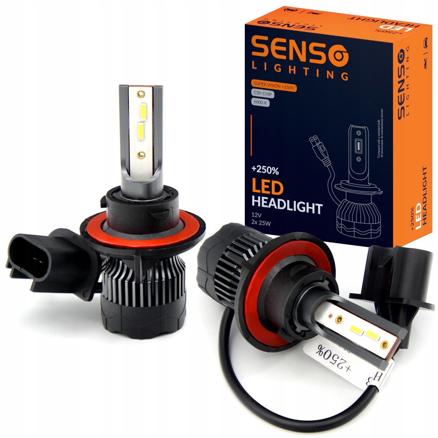 Żarówki Senso 2x Led H13 +250% Csp 12V 16000LM RETROFiT
