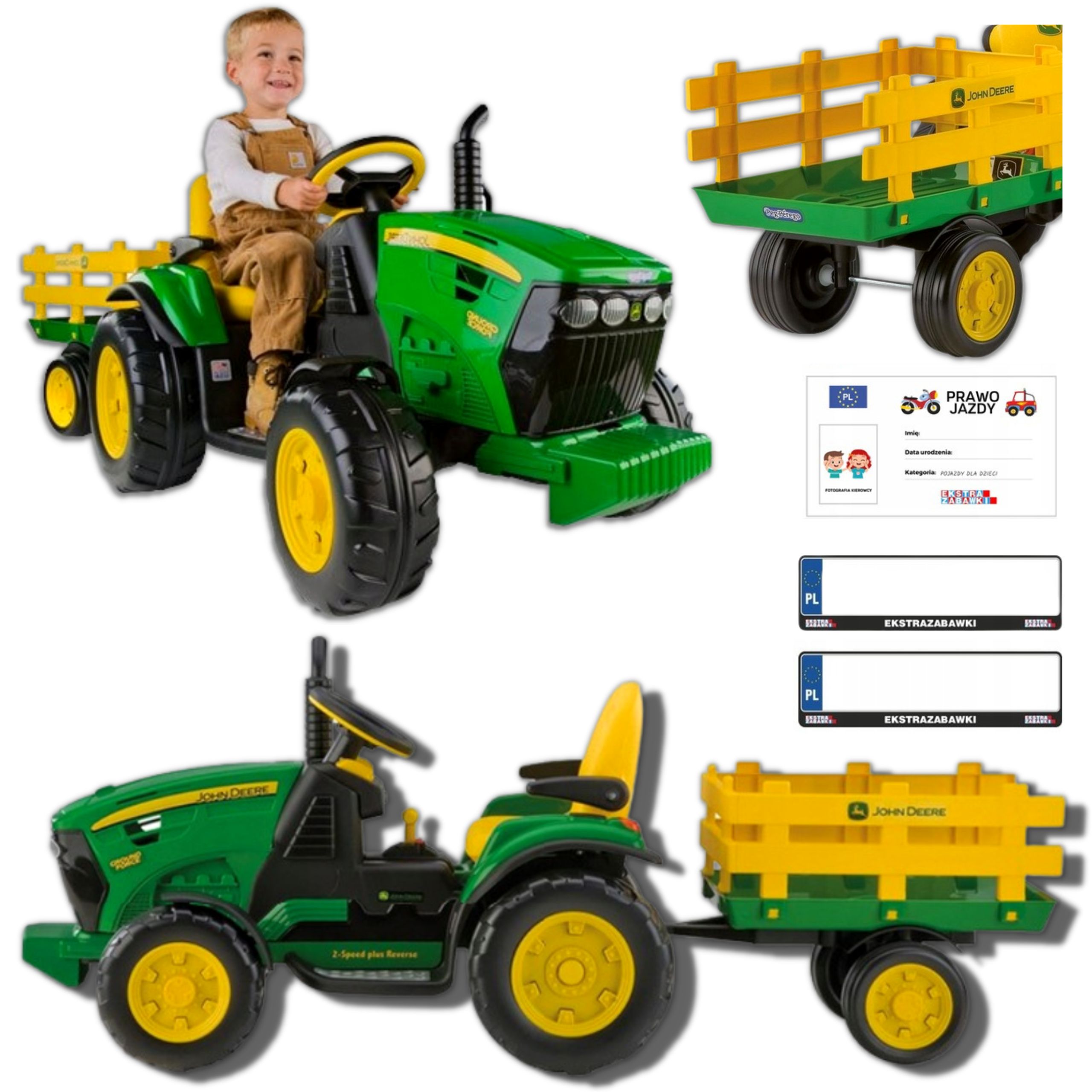 

Traktor Na Akumulator Z Przyczepą John Deere 2x165