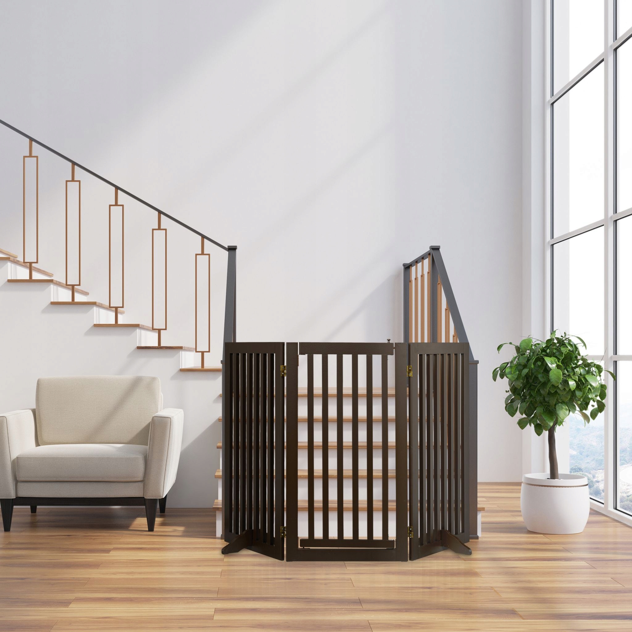 Barierka na drzwi, kominek, schody Relaxdays odcienie brązu i beżu Przeznaczenie drzwi kominek schody