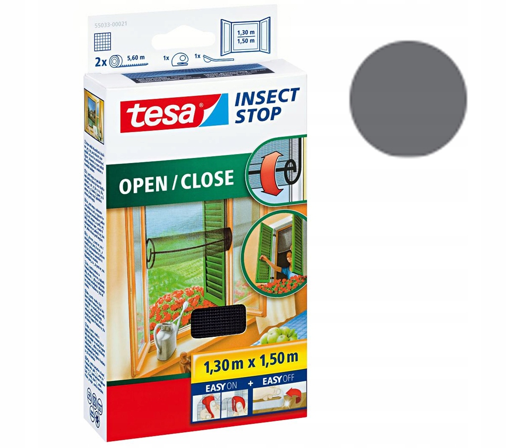 

Tesa Moskitiera zwijana 1,3m x 1,5m Czarna