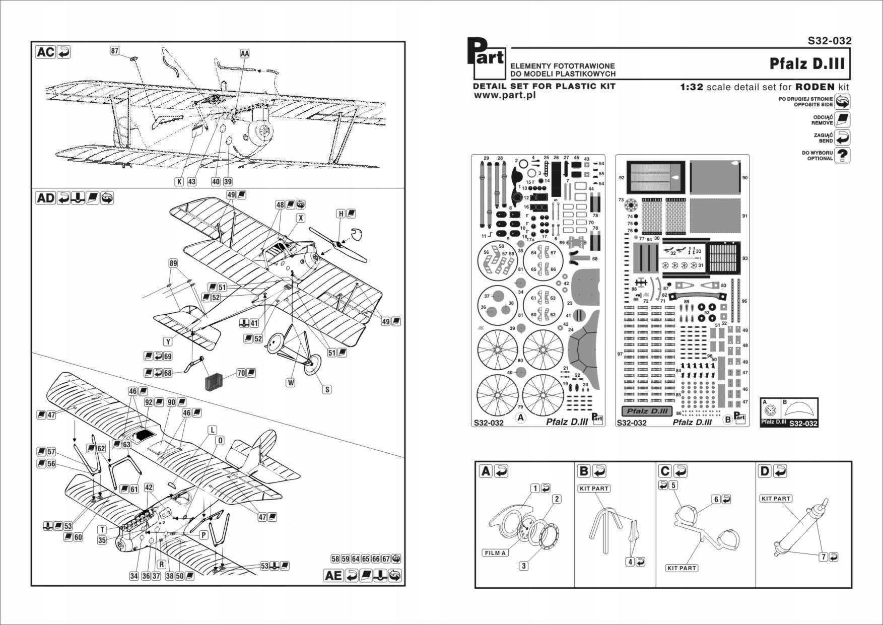 Part S32-032 1/32 Pfalz D.III (Roden)