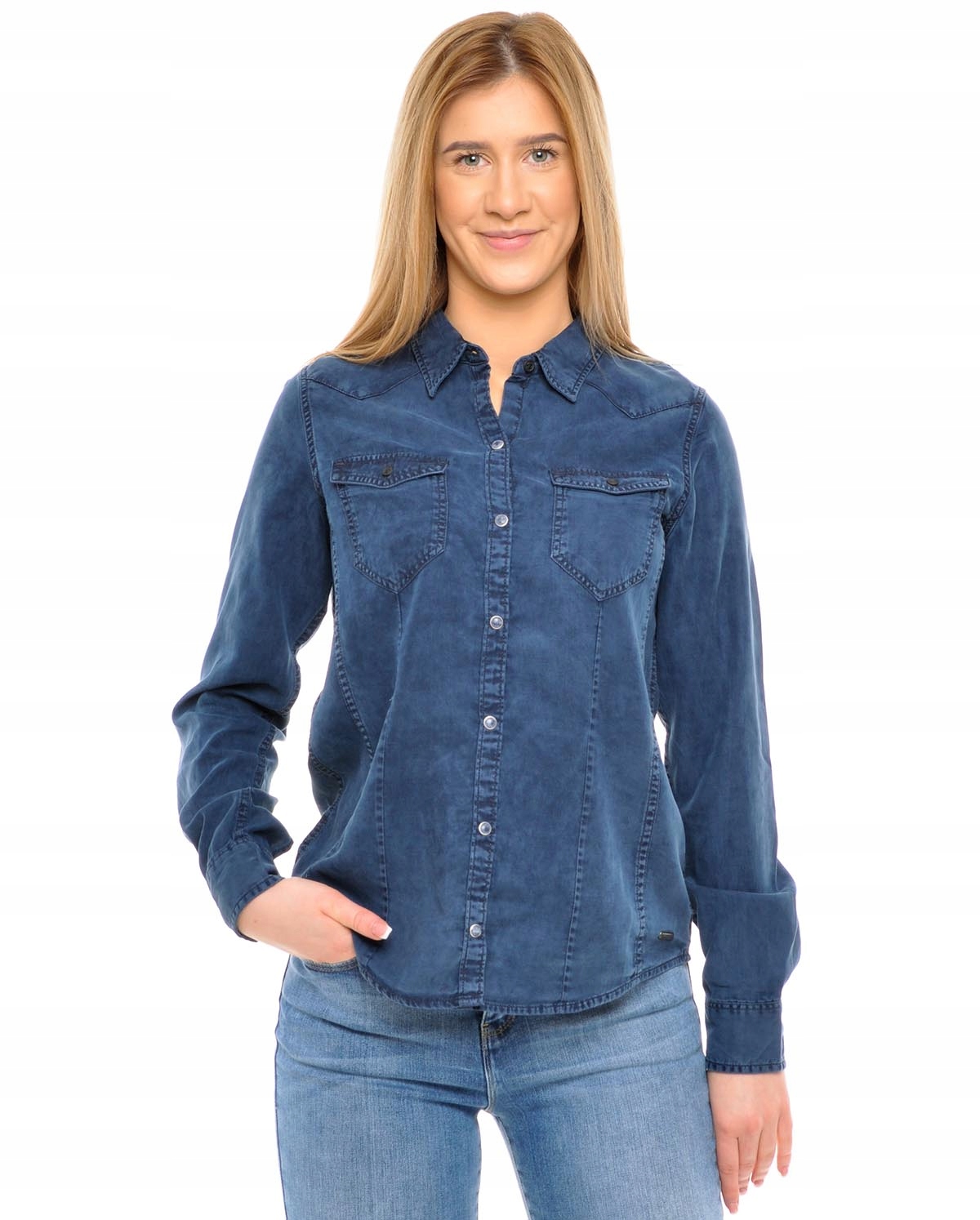 

Wrangler koszula navy L/s Marbled Western _s 36