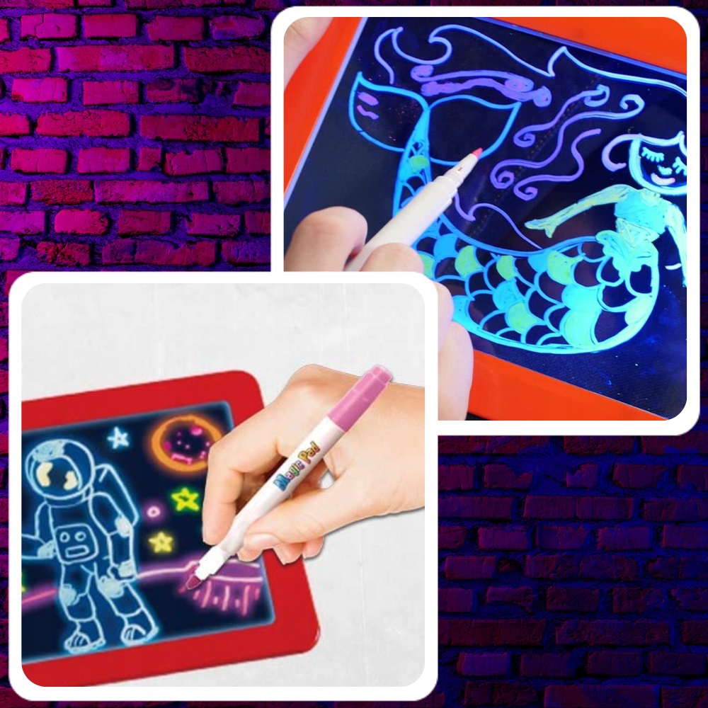 TABLET GRAFICZNY DO RYSOWANIA ZNIKOPIS 12,5" SZABLONY PISAKI NEONOWE XXL Materiał plastik