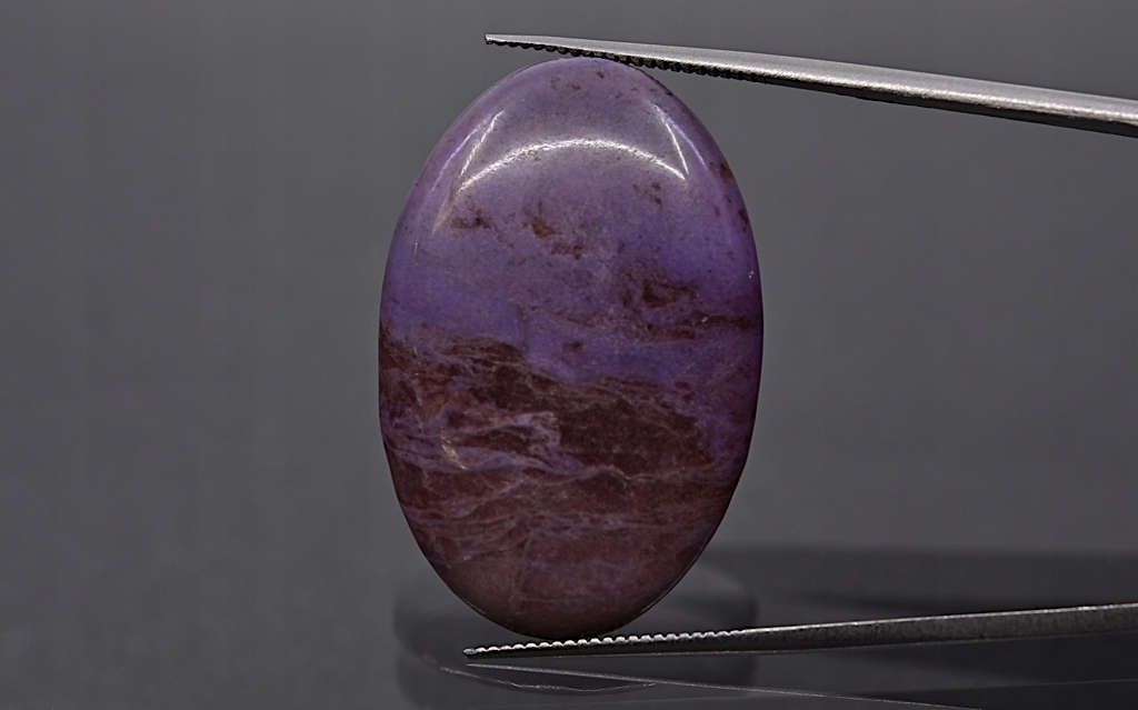 Jadeit levandulový A předvrtaný ovál mělký 29x19,5