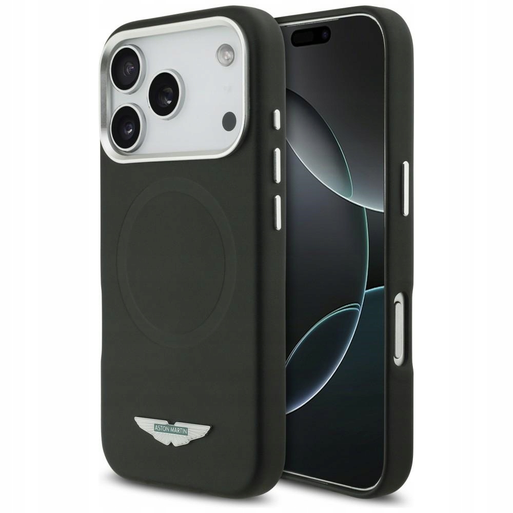 Pouzdro Aston Martin Hc Fw Logo MagSafe pro iPhone 17 Pro, černé