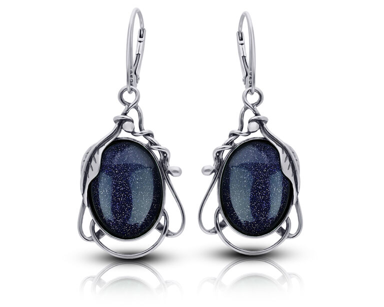 Stříbrné Náušnice Závěsné s Káhirskou nocí pr.925 Originální vzor