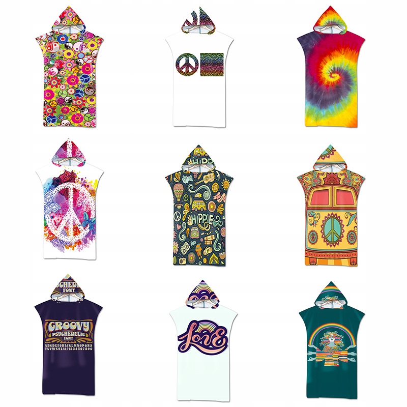 PONCZO Z KAPTUREM MORSOWANIE PONCHO SZYBKOSCHNĄCE Materiał dominujący mikrofibra