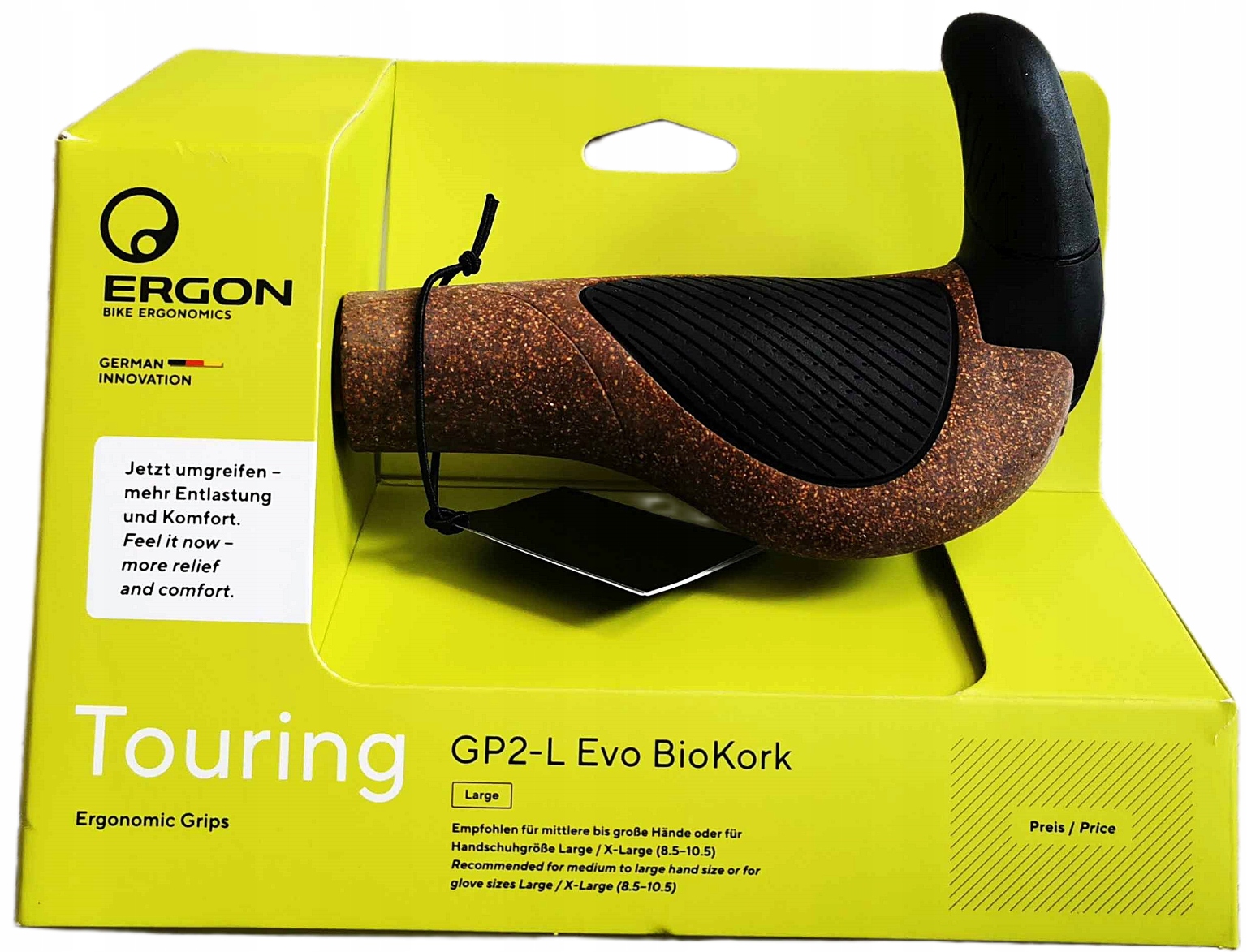 Ergon GP2 Bio Kork Velikost L Ergonomické úchopy Pohodlné a efektivní