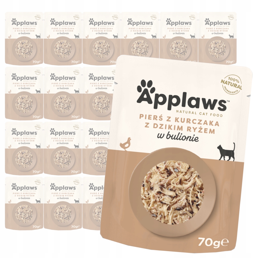 Levně Applaws Cat Mokré Krmivo Pro Kočky 24x70 g Kuře s divokou rýží v vývaru