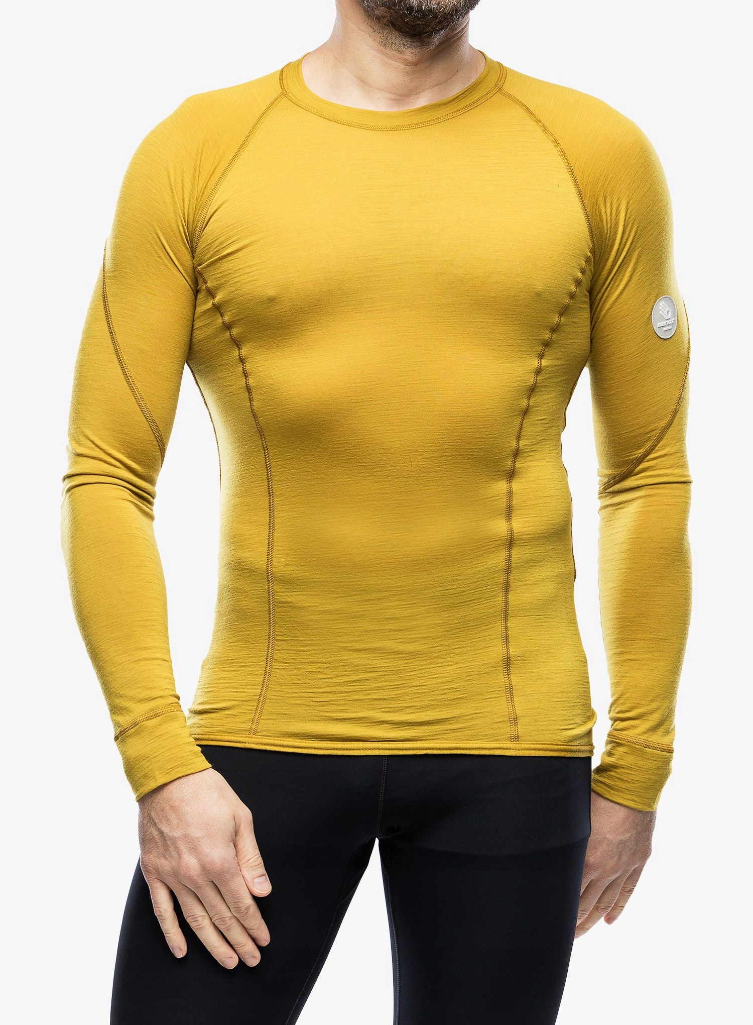 Pánská termo Mikina Sensor Merino Air Tee Ls hořčicová XXL
