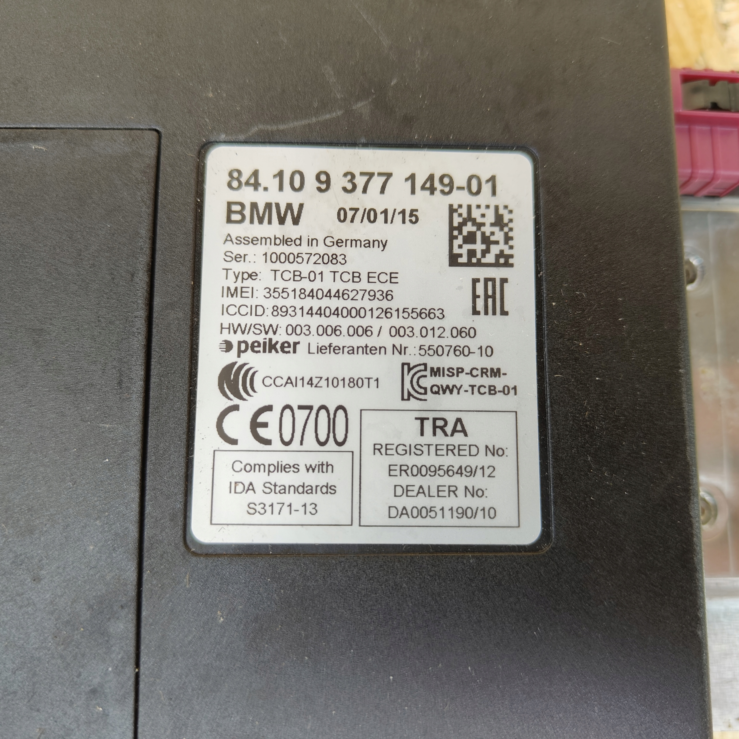 module TELEMATIK BMW 3 F34 GT 9377149