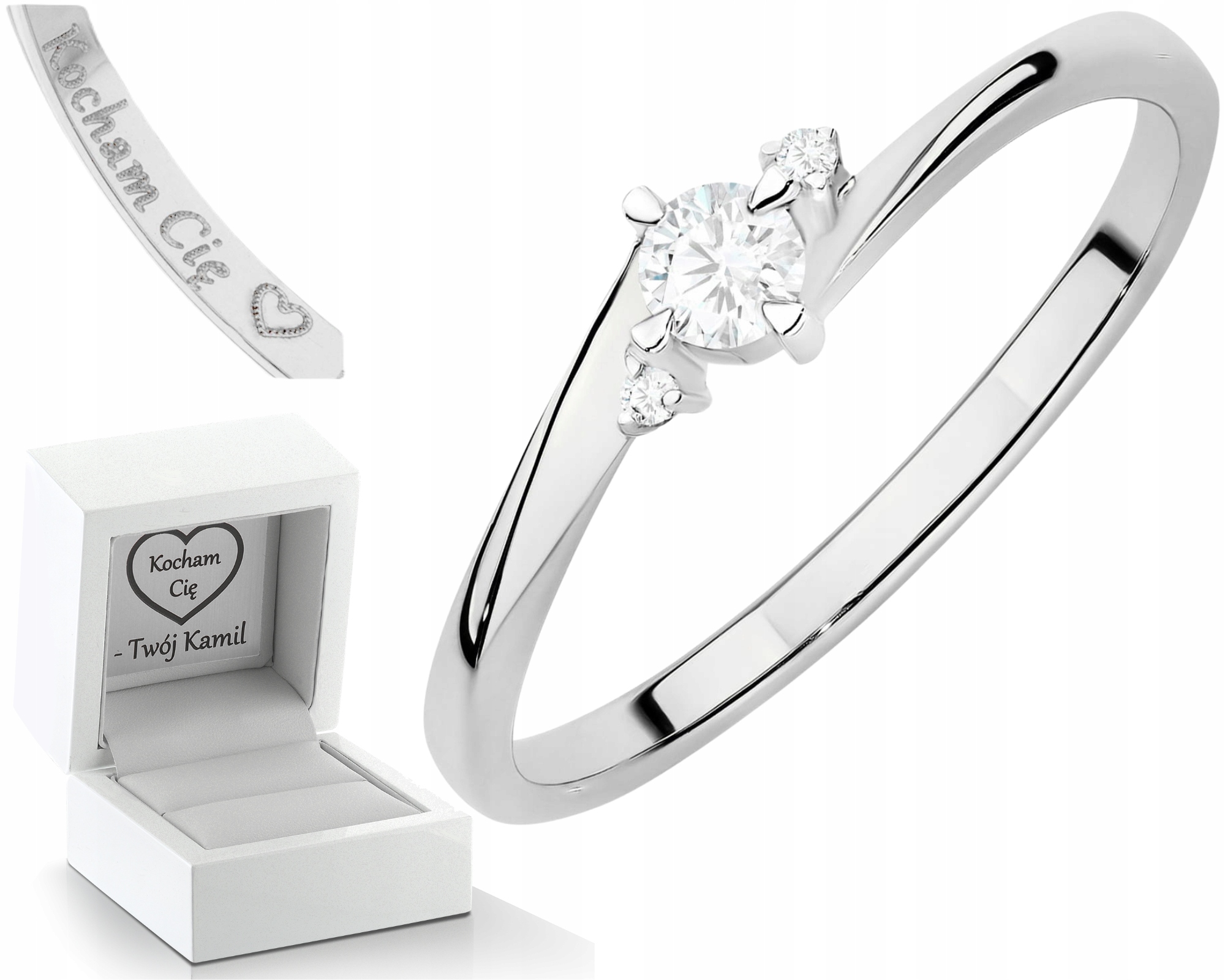 Bílý Zlatý Prstýnek S Laboratorním Diamantem Lab Zlato 585 14K