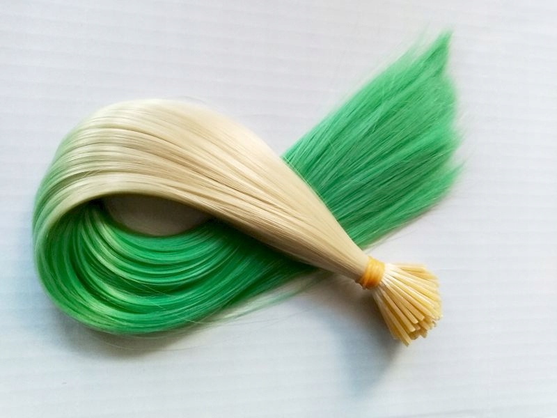 PASEMKA WŁOSÓW OMBRE BEŻ ZIELEŃ RINGI10SZT