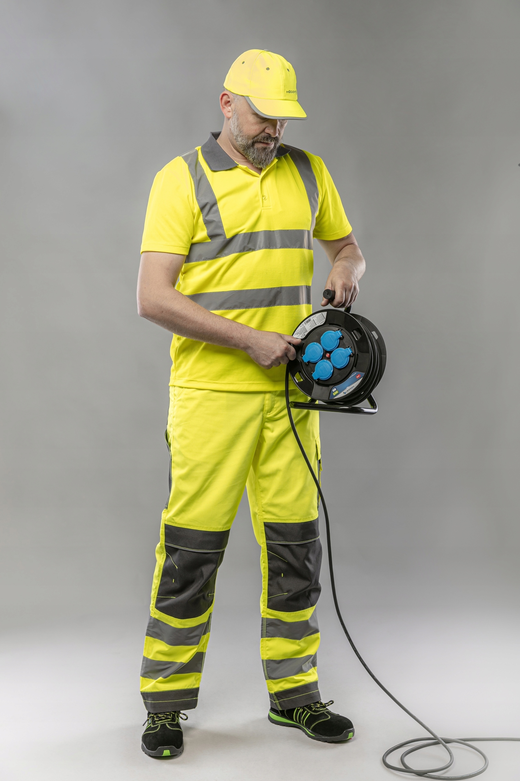 KOSZULKA POLO ROBOCZA MĘSKA ODBLASKOWA OSTRZEGAWCZA ŻÓŁTA WYSOKA JAKOŚĆ 3XL Model FELIX