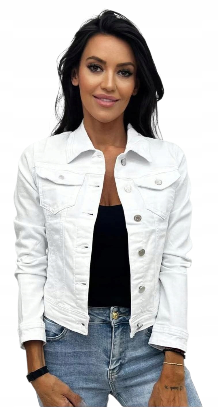 Klasická Módní Džínová Bunda Katana Bílá S Knoflíky velikost XXL 44