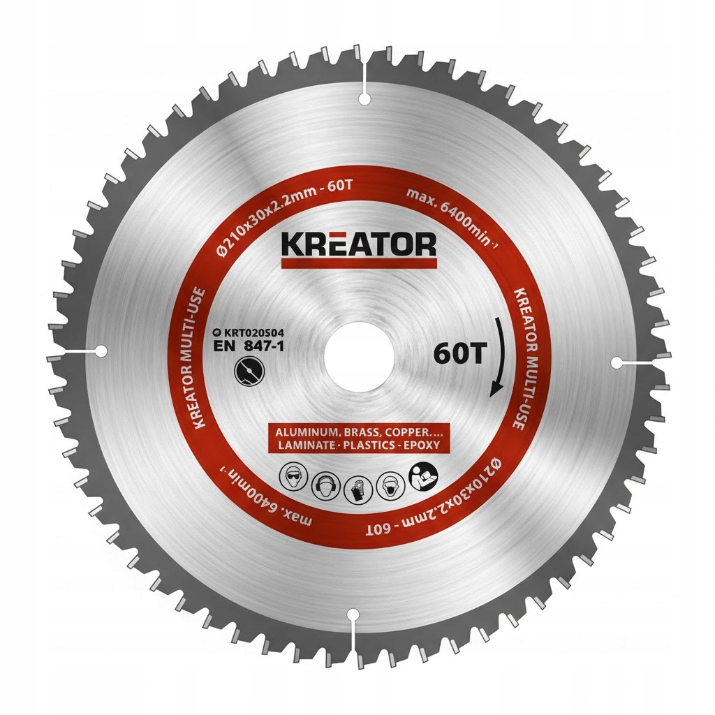 Tarcza Widiowa Do Cięcia Drewna Metalu Aluminium 210x30mm 60T Kreator